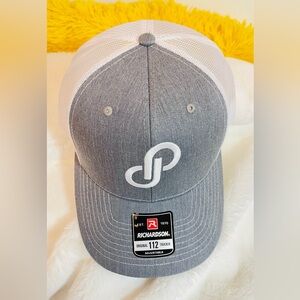 Posh Gray & White Richardson Trucker Hat with Logo